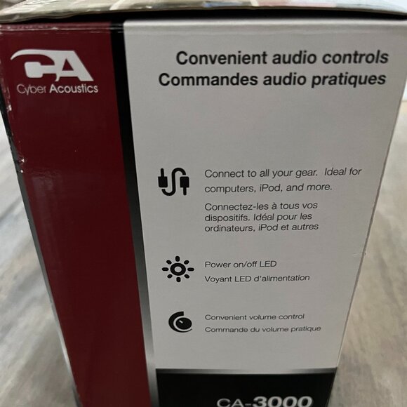 CYBER ACOUSTICS CA-3000 POWERED SPEAKER System 16 Watts EUC - Picture 2 of 5